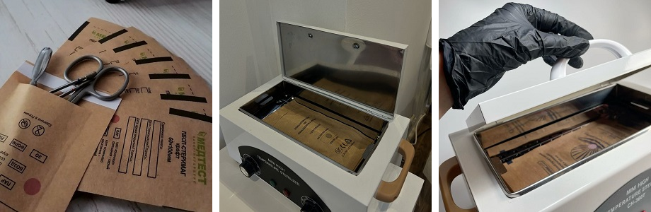 Sterilization pouches for manicure tools